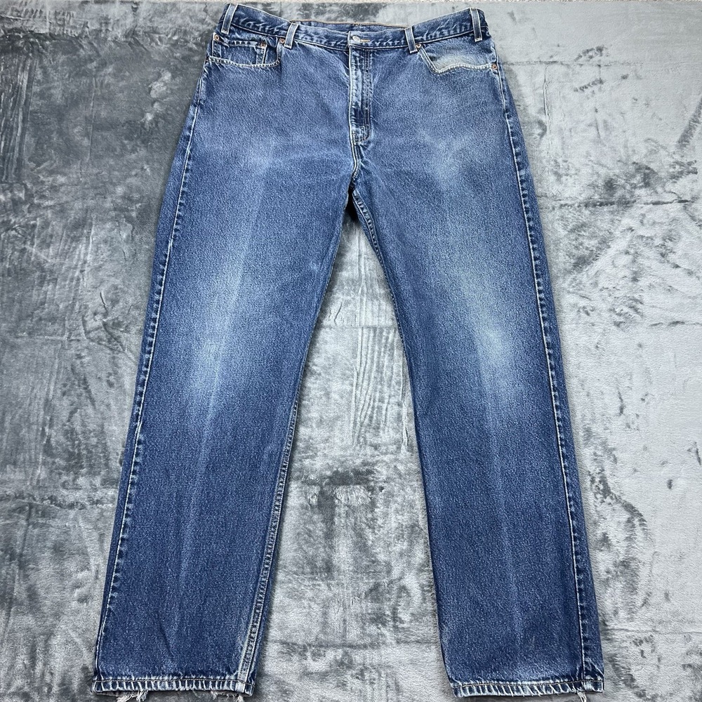 VTG 2002 Levi's 505 Baggy Straight‎ Leg Blue Jeans 42x32 Actual 40x32 00s 90s